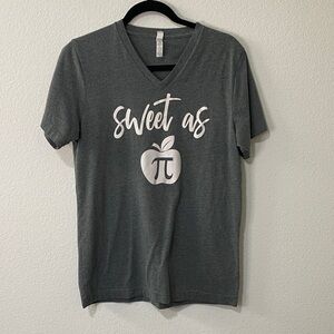 Gray 'Sweet as Apple Pi' V-Neck T-Shirt Graphic T-shirt Math Shirt